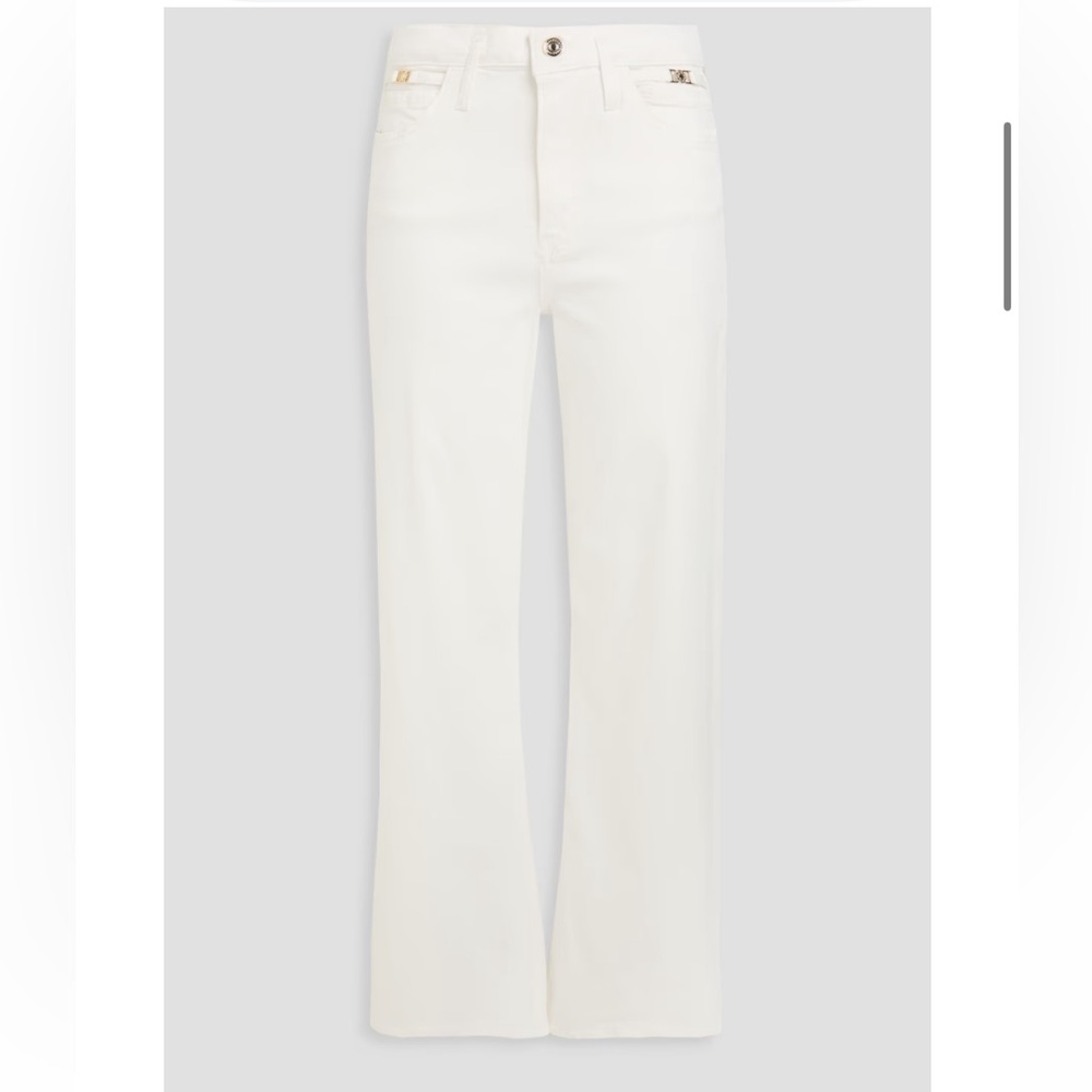 MAJE Embellished high-rise straight-leg jeans
